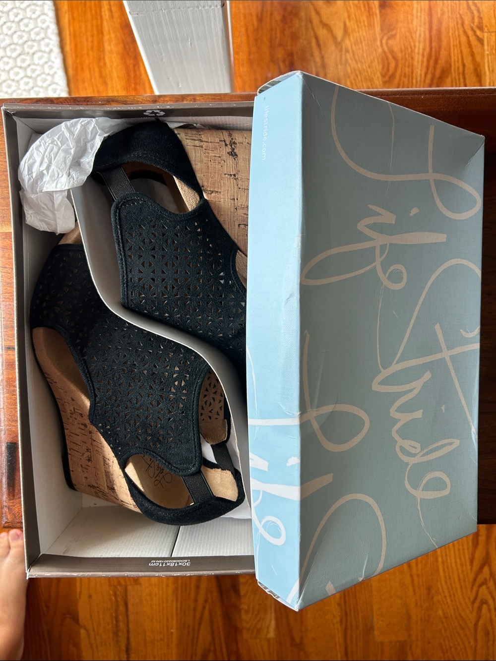 Life Stride Black Wedge Sandals